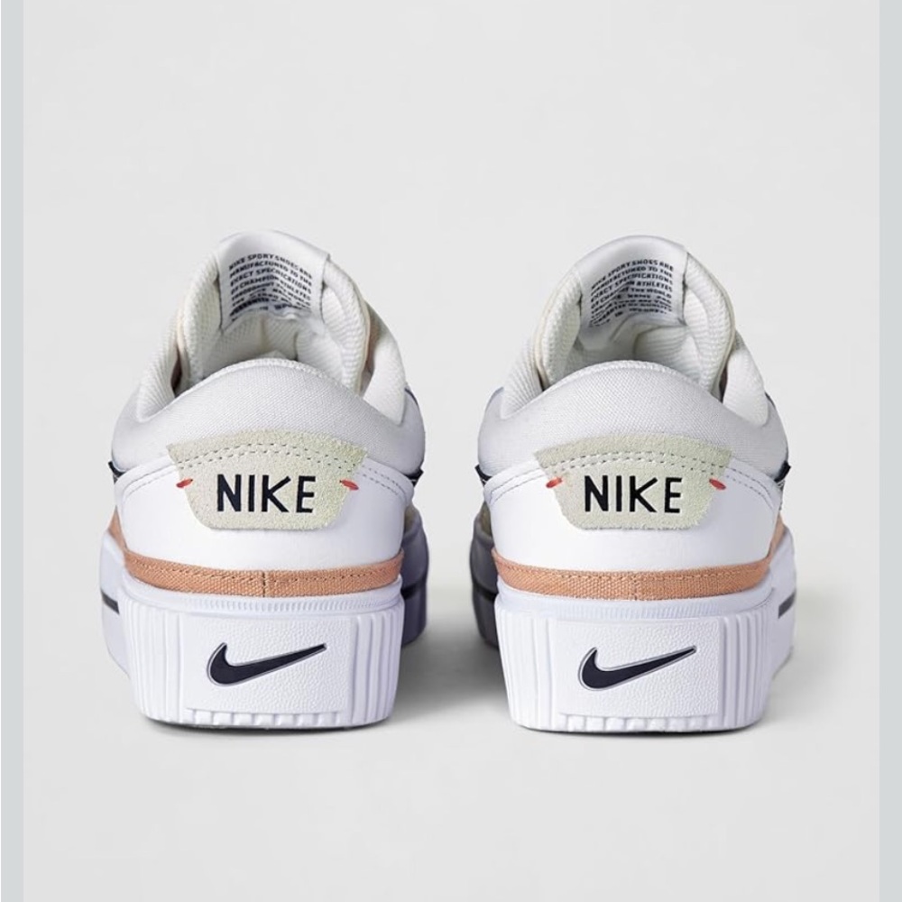 Nike Womens Nike Court Legacy Lift White Black Shoes - Picture 5 of 9